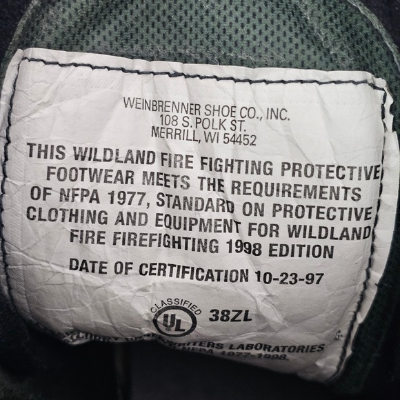 Vintage Thorogood Weinbrenner 834-6381 Wildland Fire Boots Men's 12M Black USA‎ - Picture 8 of 9